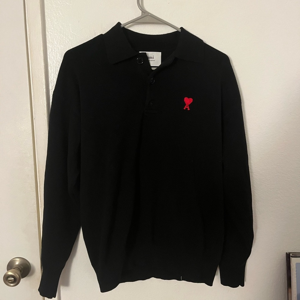 Black Wool Polo